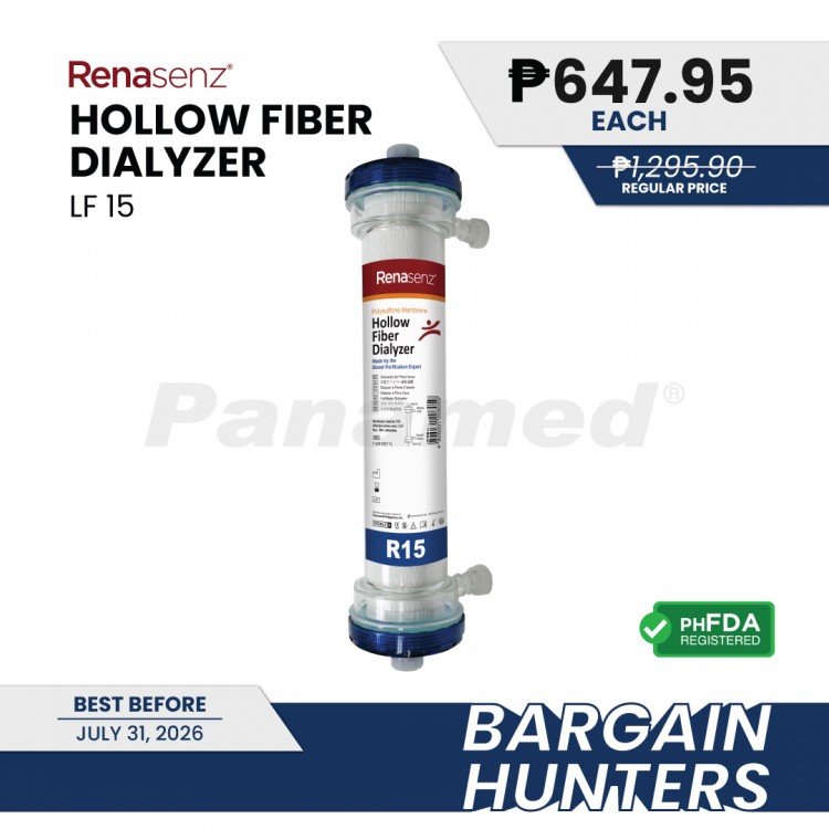 Renasenz Hollow Fiber Dialyzer (Low Flux High Performance Dialyzer) R15 Renasenz Hollow Fiber Dialyzer (Low Flux High Performance Dialyzer) R15